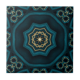 Carreau Rose Boho Gold Vert Mandala
