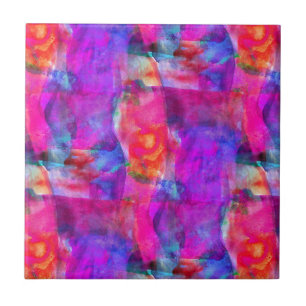 Carreau Rose d'art, bleu, arrière - plan rouge de texture