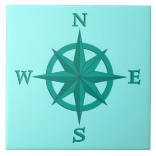 Carreau rose de boussole 8-Point, turquoise et Aqua