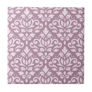 Carreau Rose de motif de damassé de rouleau grand sur le