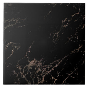 Carreau Rose en marbre en toile noire