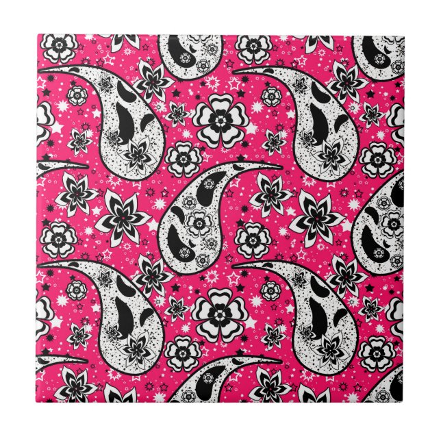 Carreau Rose Floral Paisley Design Motif (Devant)