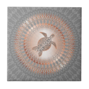 Carreau Rose Gold Gris Tortue Et Mandala
