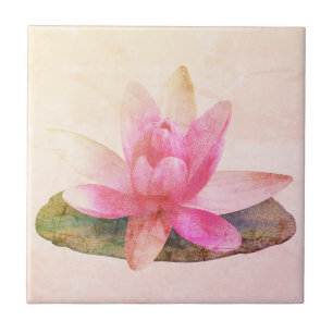 CARREAU ROSE LOTUS BOUTON CARRÉ CÉRAMIQUE