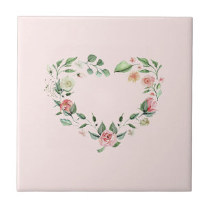 Carreau Rose Rose Rose Heart Wreath Arrière - plan personn