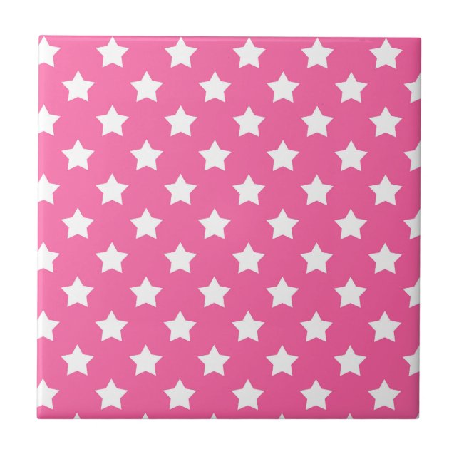Carreau Rose White Stars Motif Décor (Devant)