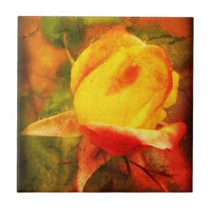 Carreau Rosebud Art Floral Peinture photo détenue 