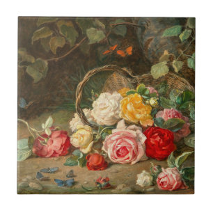 Carreau Roses dans un panier - Josef Neugebauer