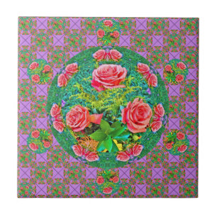 Carreau Roses d'aquarelle rose