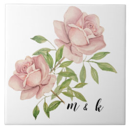 Carreau Roses d'aquarelle violet