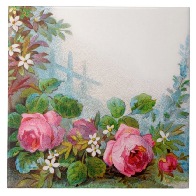 CARREAU ROSES ET JASMINES BEAUTÉ FLORALE (Devant)