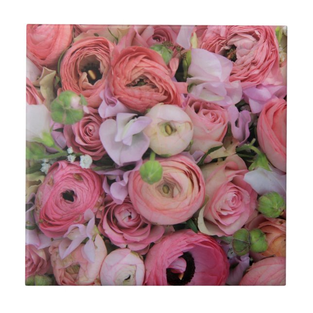 Carreau roses et pivoines roses de Therosegarden (Devant)