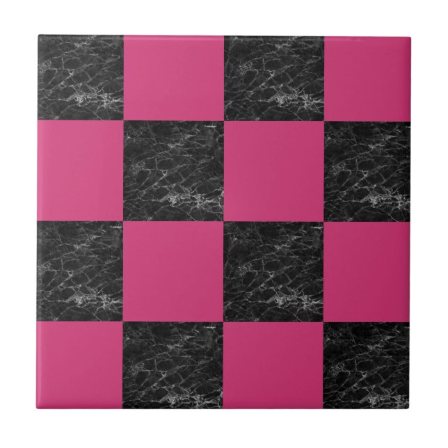 Carreau Roses indien de marbre noires modernes élégantes (Devant)