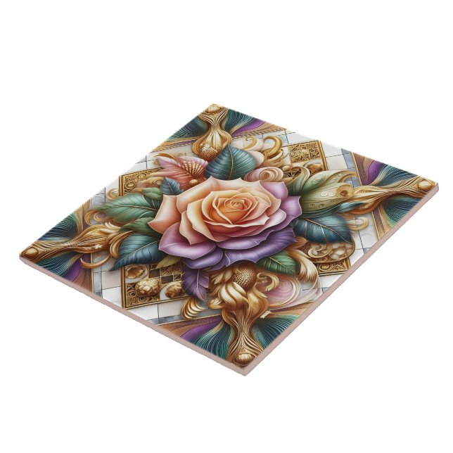 Carreau Roses magnifiquement conçus dans l'art complexe (Côté)