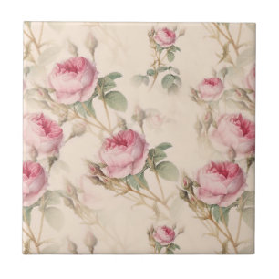 Carreau Roses roses florales