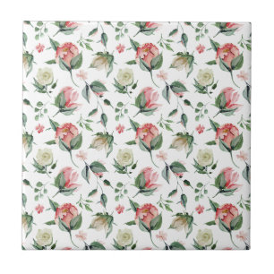 Carreau Roses roses roses et blanches Carrelage en céramiq