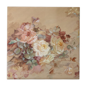 Carreau Roses roses roses et jaunes - Franz Bischoff