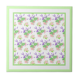 Carreau Roses Roses Roses, Lavande Violette, Fausse Fleur 