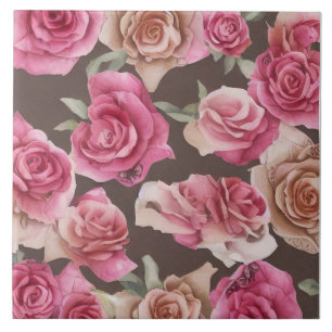 Carreau Roses vintages rose, rouge et blanche