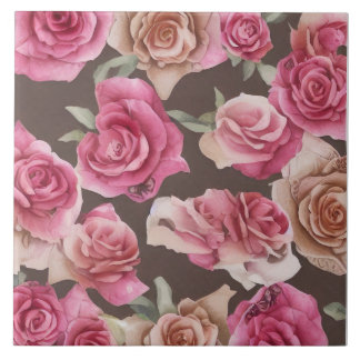 Carreau Roses vintages rose, rouge et blanche