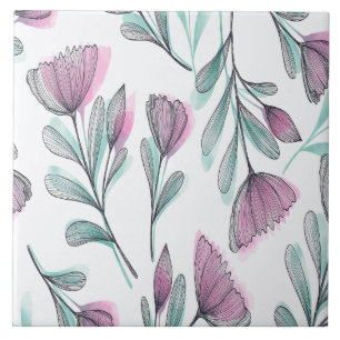 Carreau Roses violets