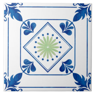 Carreau Rosette méditerranéenne (Vert) Carrelage en cérami