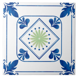 Carreau Rosette méditerranéenne (Vert) Carrelage en cérami