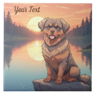 Carreau Rottweiler par lac