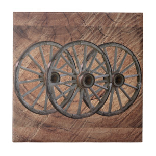 Carreau Roues en bois vintage