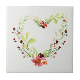 Carreau Rouge Berry and Vine Heart Couleur personnalisée