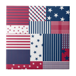 Carreau Rouge, blanc et bleu