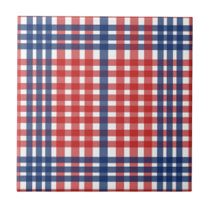 Carreau Rouge blanc et bleu En vichy plaid