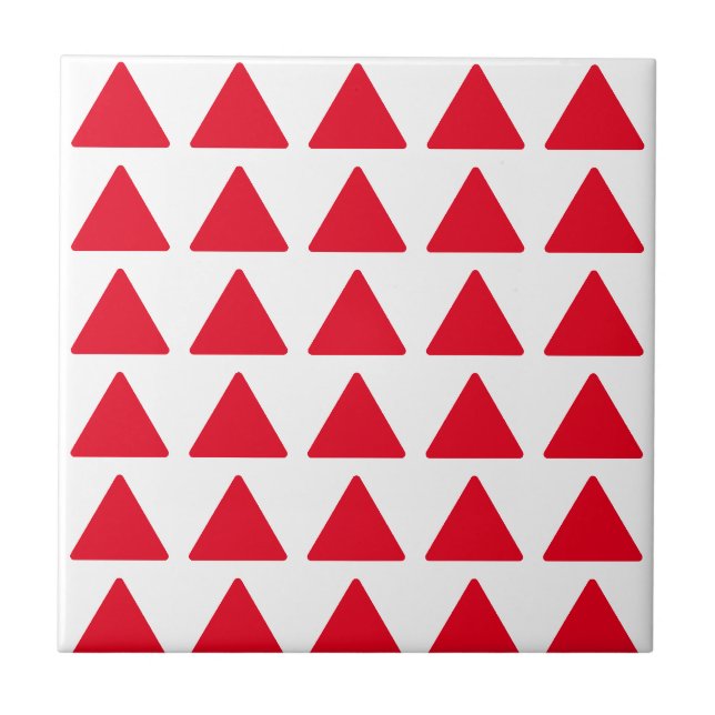 Carreau Rouge Blanc Triangle Motif Art moderne (Devant)