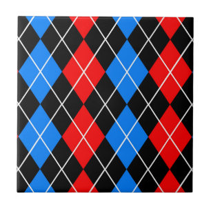 Carreau Rouge Bleu Noir Argyle Motif de diamant Design 