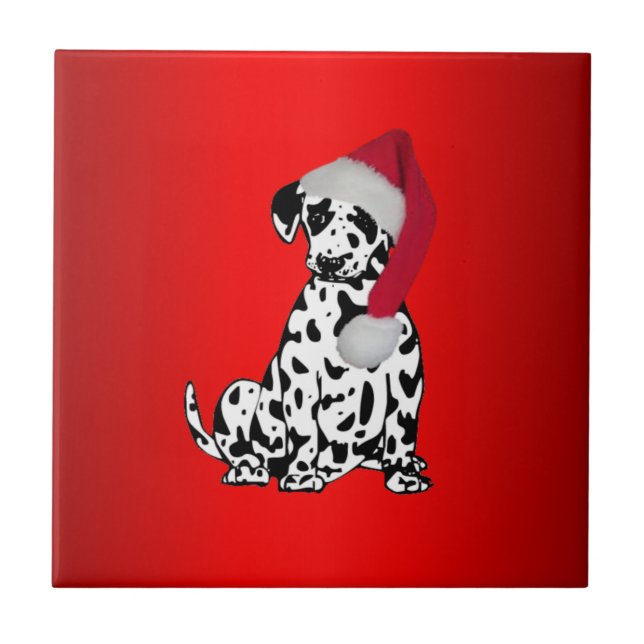 Carreau Rouge dalmate de Noël (Devant)