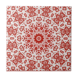 Carreau rouge et blanc, bandana ethnique