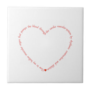 Carreau Rouge et blanc près de mon coeur Slogan Imprimer