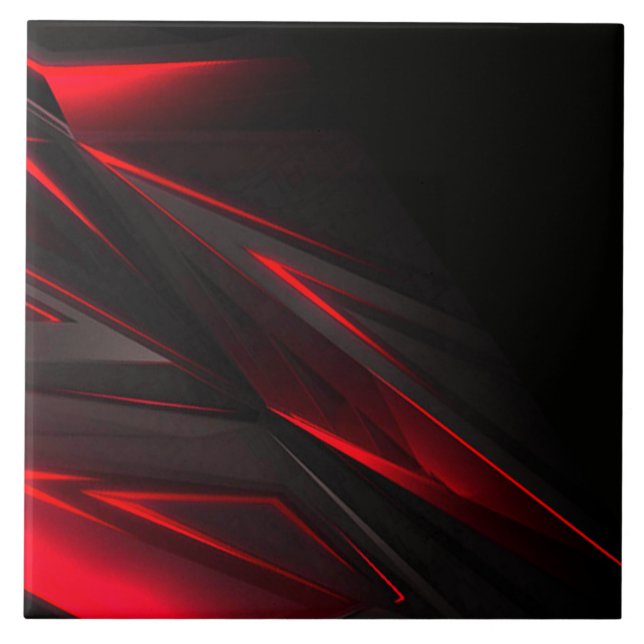 Carreau Rouge Extraordinaire à la conception abstraite Poi (Devant)