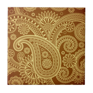 Carreau Rouge foncé et or Paisley pattern.png
