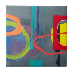 Carreau Rouge gris Abstrait moderne