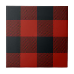 Carreau Rouge Noir Russe Buffalo Plaid Impression