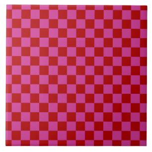 Carreau Rouge + Pink Check À damiers Motif de tableau de b