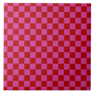 Carreau Rouge + Pink Check À damiers Motif de tableau de b