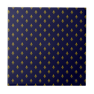 Carreau Royal Blue Fleur De Lis Motif