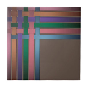 Carreau Rubans en soie rayée sans fil abstrait