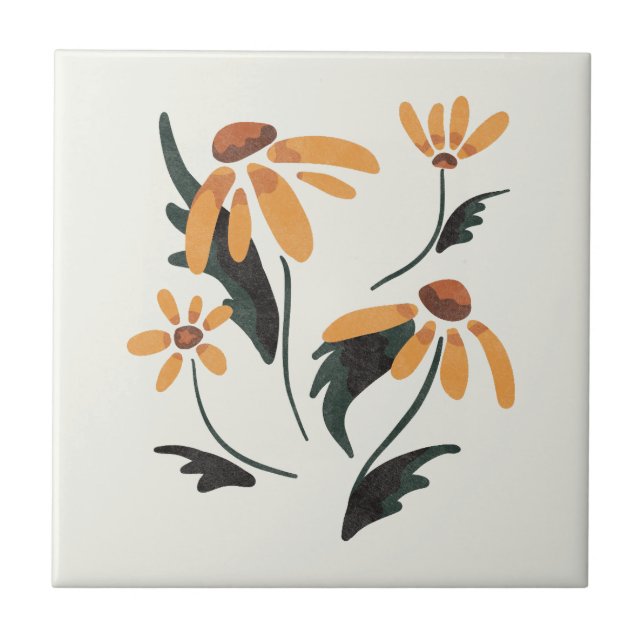 Carreau Rudbeckia Hirta Black-Eyed Susan Fleurs esthétique (Devant)