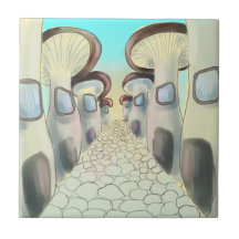 Rue de la ville de champignons