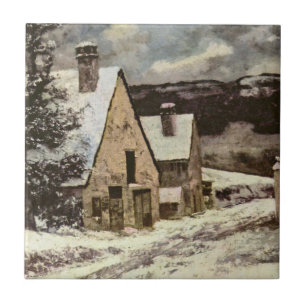Carreau Rue du Village français en hiver (Gustave Courbet)