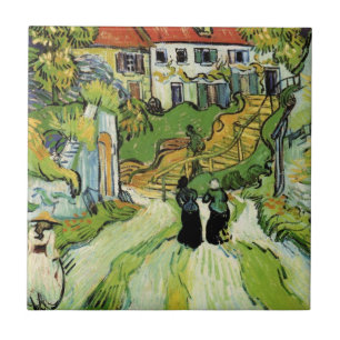 Carreau Rue et escaliers du village d'Auvers, Figures