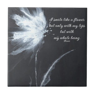 Carreau Rumi Citation Fleur Noir Blanc